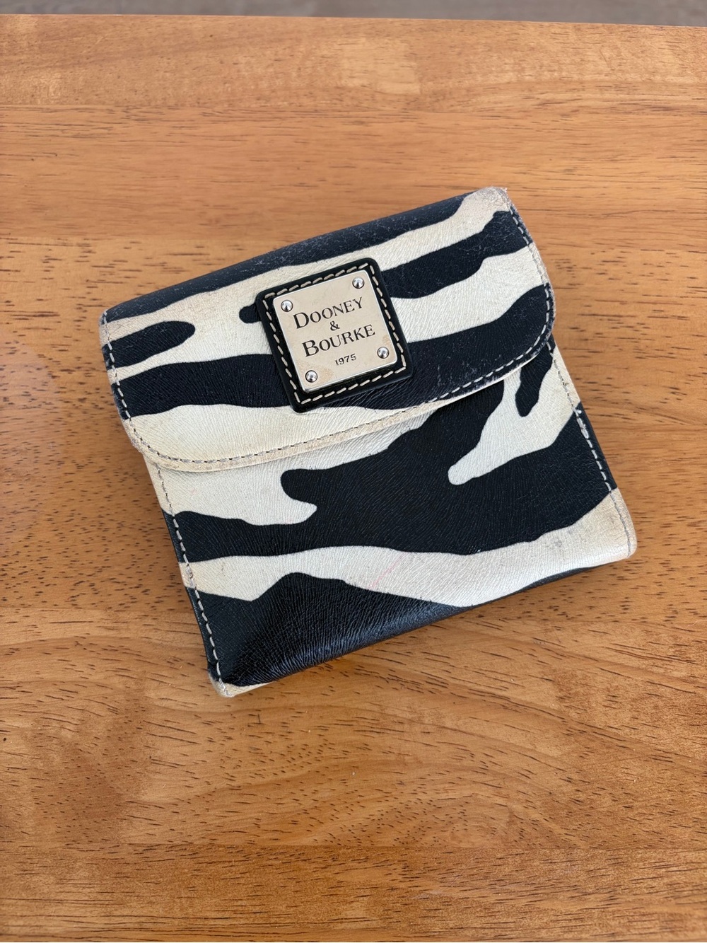 Dooney & Bourke Black and White Zebra Print Wallet